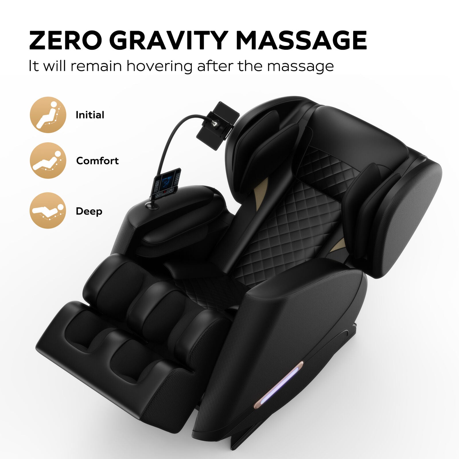 Full Body Shiatsu Massage Chair PU Leather Air Pressure Recliner ZERO GRAVITY