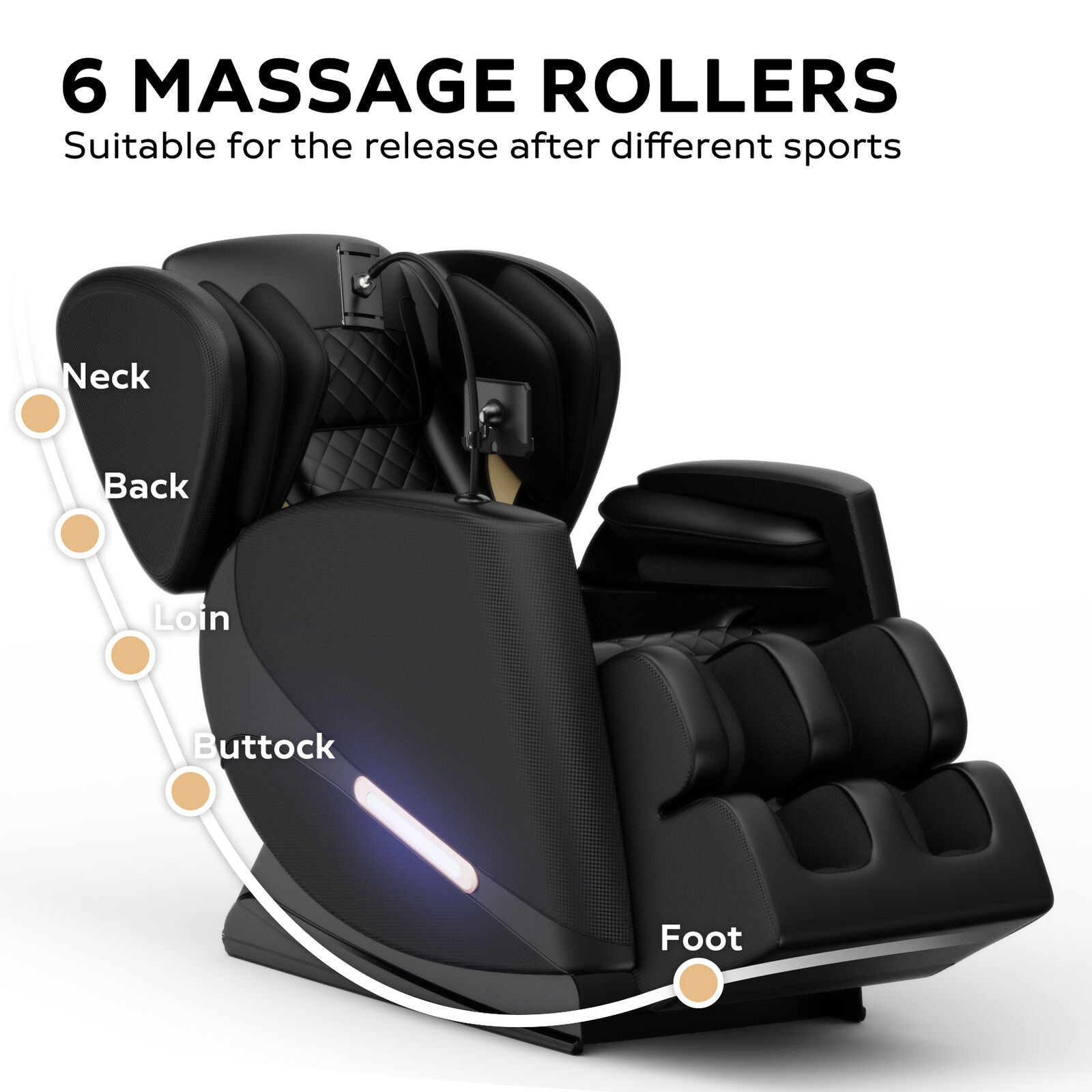 Full Body Shiatsu Massage Chair PU Leather Air Pressure Recliner ZERO GRAVITY