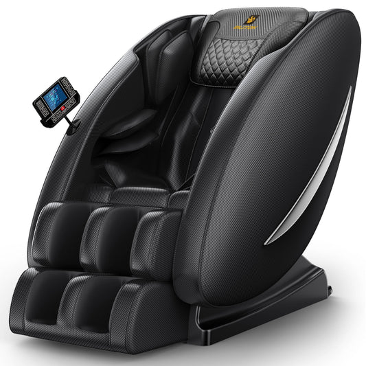 Massage Chair Recliner Neck Massager with Zero Gravity Heating and Bluetooth Functions (Black)